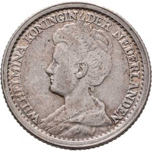 Nizozemí, Wilhelmina, 1890 - 1948, 25 Cent 1916, KM.146 (Ag640), 3.556g, nep.hr.,