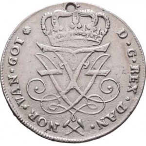 Norsko pod Dánskem, Frederik IV., 1699 - 1730, 1 Krone (= 4 Mark = 64 Skilling) 1726 HCM, Kongsberg