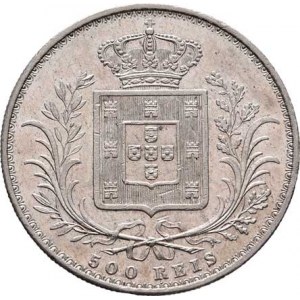 Portugalsko, Luiz I., 1861 - 1889, 500 Reis 1886, Lisabon, KM.509 (Ag917), 12.481g,