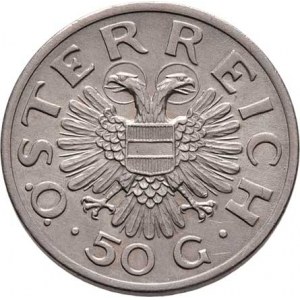Rakousko, I. republika, 1918 - 1938, 50 Groš 1936, KM.2854 (CuNi), 5.425g, nep.hr.,