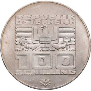 Rakousko - II. republika, 1945 -, 100 Šilink 1976 Hall - ZOH Innsbruck - lyžař, KM.2928