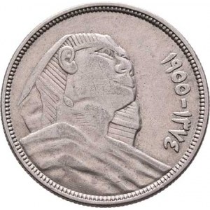 Egypt, republika, 1952 -, 10 Piastres, AH.1374 = 1955, Sfinga, KM.383 (Ag625),