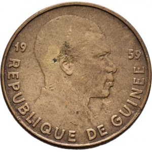 Guinea, republika, 1958 -, 25 Frank 1959, KM.3 (bronz), 8.004g, dr.hr., rysky,
