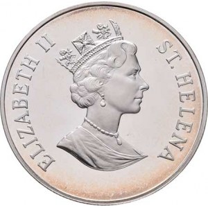 Svatá Helena, Elizabeth II., 1952 -, 50 Pence 1995 - královna matka a jezdec na koni,