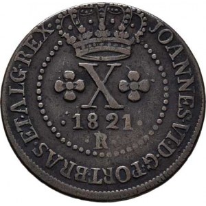 Brazilie, Joao VI., 1818 - 1822, X Reis 1821 R, Rio de Janeiro, KM.314.1 (Cu), 4.066g,