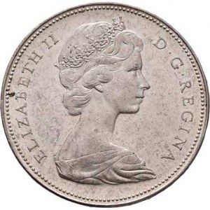 Kanada, Elizabeth II., 1952 -, Dolar 1965 - kanoe, KM.64.1 (Ag800), 23.348g,