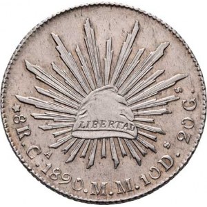 Mexiko, republika, 1867 -, 8 Real 1890 CA-MM, Chihuahua, KM.377.2 (Ag903),
