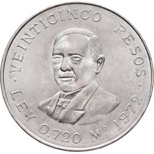 Mexiko, republika, 1867 -, 25 Pesos 1972 Mo - Benito Juarez, KM.480 (Ag720),
