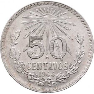 Mexiko, republika, 1867 -, 50 Centavos 1944 Mo, Mexiko, KM.447 (Ag720), 8.281g,