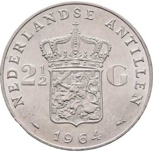 Nizozemské Antily, Juliana, 1948 - 1980, 2.5 Gulden 1964, KM.7 (Ag720), 25.026g, dr.hr.,