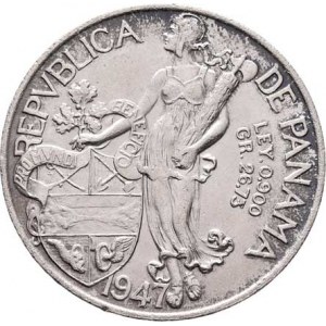 Panama, republika, 1903 -, Balboa 1947, KM.13 (Ag900), 26.735g, nep.hr.,