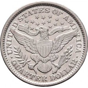 USA, 1/4 Dolar 1899 - Barber, KM.114 (Ag900), 6.215g,