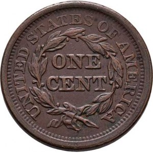 USA, Cent 1849 - Braided Hair, KM.67 (Cu), 10.769g,