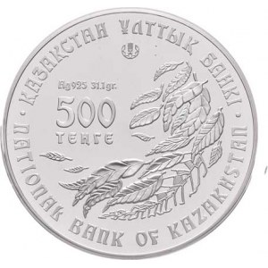 Kazachstán, republika, 1991 -, 500 Tenge 2008 - květy Linum Olgae, KM.104 (Au925,