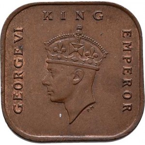 Malajsie, George VI., 1936 - 1952, Cent 1945, KM.6 (bronz 20x20 mm), 4.275g, patina,