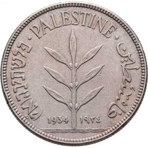 Palestina, britské mandátní území, 1922 - 1948, 100 Mils 1934, KM.7 (Ag720), 11.569g, nep.hr.,