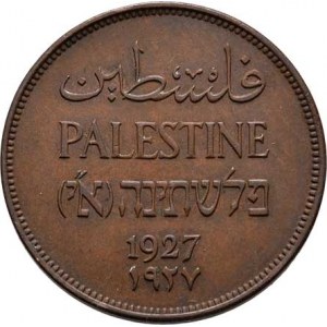 Palestina, britské mandátní území, 1922 - 1948, 2 Mils 1927, KM.2 (bronzi), 7.752g, nep.hr.,
