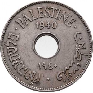 Palestina, britské mandátní území, 1922 - 1948, 10 Mils 1940, KM.4 (CuNi), 6.444g, nep.hr.,