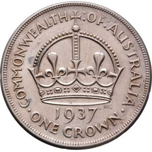 Austrálie, George VI., 1936 - 1952, Crown 1937, KM.34 (Ag925), 28.213g, nep.hr.,