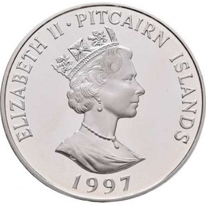 Pitcairn, Elizabeth II., 1952 -, 5 Dolar 1997 - královna matka - udělení podvazkového