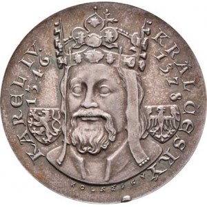 Kolářský Zdeněk, 1931 -, Karel IV. - 600 let úmrtí 1978 - korun.poprsí, znaky,