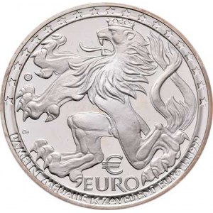 Oppl Vladimír, 1953 -, 50 Euro 1999 - nová měna - poprsí Jiřího z Poděbrad