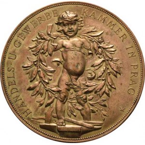 Praha - medaile Zemské jubilejní výstavy 1891, Myslbek - Obchodní a živnost. komora v Praze b.l.-