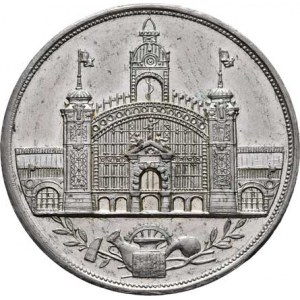 Praha - medaile Zemské jubilejní výstavy 1891, Fritsche/Thein - němec. upomín. medaile 1891 - sedíc