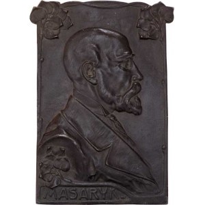 Československo - medaile s portrétem T.G.Masaryka, Litá plaketa (1918 - 1919) - poprsí zprava, lipo