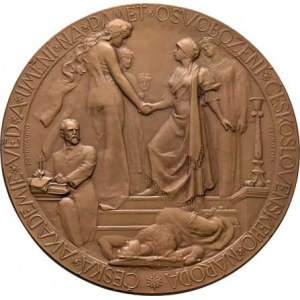 Československo - medaile s portrétem T.G.Masaryka, Kupka a Šejnost - ČAVU na paměť osvobození 1922