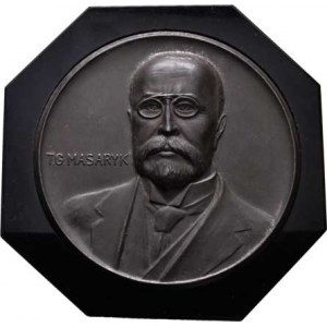 Československo - medaile s portrétem T.G.Masaryka, Jednostranná plaketa z železného plechu b.l.,