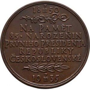 Československo - medaile s portrétem T.G.Masaryka, Španiel - na 85.narozeniny 1935 - poprsí zprava,