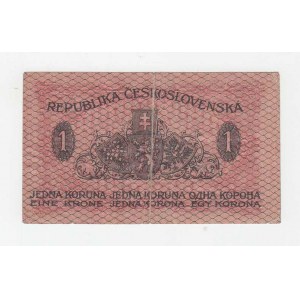 Československo - státovky I. emise, 1 Koruna 1919, série 252, BHK.7, He.7a neperf.