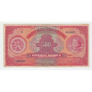 Československo - bankovky Národ. banky Československé, 500 Koruna 1929, série H, BHK.23c, He.23c.s1