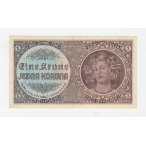 Protektorát Čechy a Morava, 1939 - 1945, 1 Koruna (1940) - sér. D018, BHK.30, He.32a neperf.