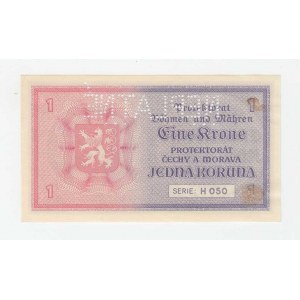 Protektorát Čechy a Morava, 1939 - 1945, 1 Koruna (1940) - série H050, BHK.30, He.32b.s2,