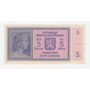 Protektorát Čechy a Morava, 1939 - 1945, 5 Koruna (1940) - sér. B023, BHK.31, He.33a neperf.