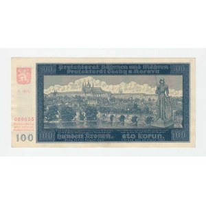 Protektorát Čechy a Morava, 1939 - 1945, 100 Koruna 1940 - 2.vyd., sér. 06G, BHK.33a, He.35b1,