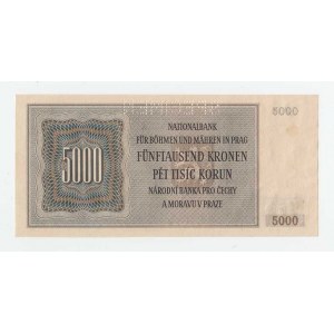 Protektorát Čechy a Morava, 1939 - 1945, 5000 Koruna 1944 - série 08A, BHK.41, He.44a.s1,