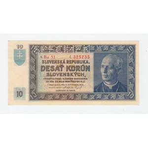 Slovenská republika, 1939 - 1945, 10 Koruna 1939, série Ba51, BHK.46b, He.49a2.s1,