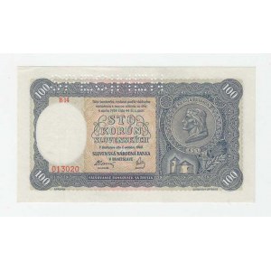 Slovenská republika, 1939 - 1945, 100 Koruna 1940, 1.vyd., sér. B14, BHK.48b,