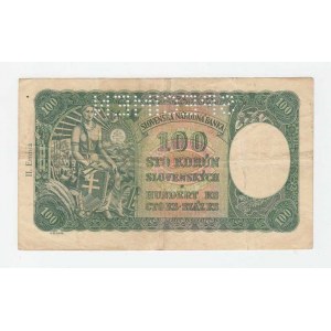 Slovenská republika, 1939 - 1945, 100 Koruna 1940, 2.vyd., sér. A9, BHK.49aA,