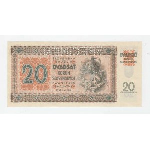 Slovenská republika, 1939 - 1945, 20 Koruna 1942, série Či8, BHK.53a, He.57a1.s1,