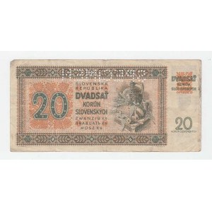 Slovenská republika, 1939 - 1945, 20 Koruna 1942, série Ob10, BHK.53b, He.57a2.s1,