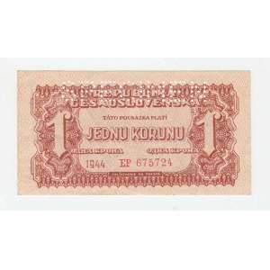 ČSR - Poukázky pro osvobozené území, 1944 - 1945, 1 Koruna 1944, série EP, BHK.56, He.61a1.s1, naho