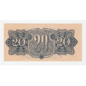 ČSR - Poukázky pro osvobozené území, 1944 - 1945, 20 Koruna 1944, série AY, BHK.58a1, He.63a.s1, na