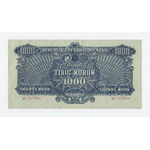 ČSR - Poukázky pro osvobozené území, 1944 - 1945, 1000 Koruna 1944, série AA, BHK.61, He.66a.s1,