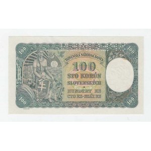 Slovenská republika - kolkované, 1945, 100 Koruna 1940 - 1.vyd., série A15, BHK.62b,