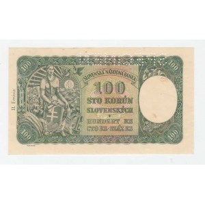 Slovenská republika - kolkované, 1945, 100 Koruna 1940 - 2.vyd., série K8, BHK.63a,