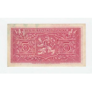 Československo - státovky londýnské emise, 5 Koruna (1945), série TM, BHK.70, He.75a, neperf.,